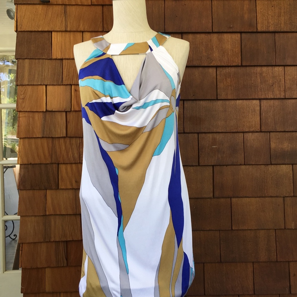 Trina Turk Printed Silk Halter Shift Dress